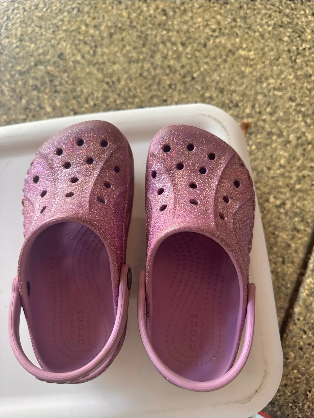 Crocs Kids’ Glitter Clog - Pink- Kids Youth Size 3